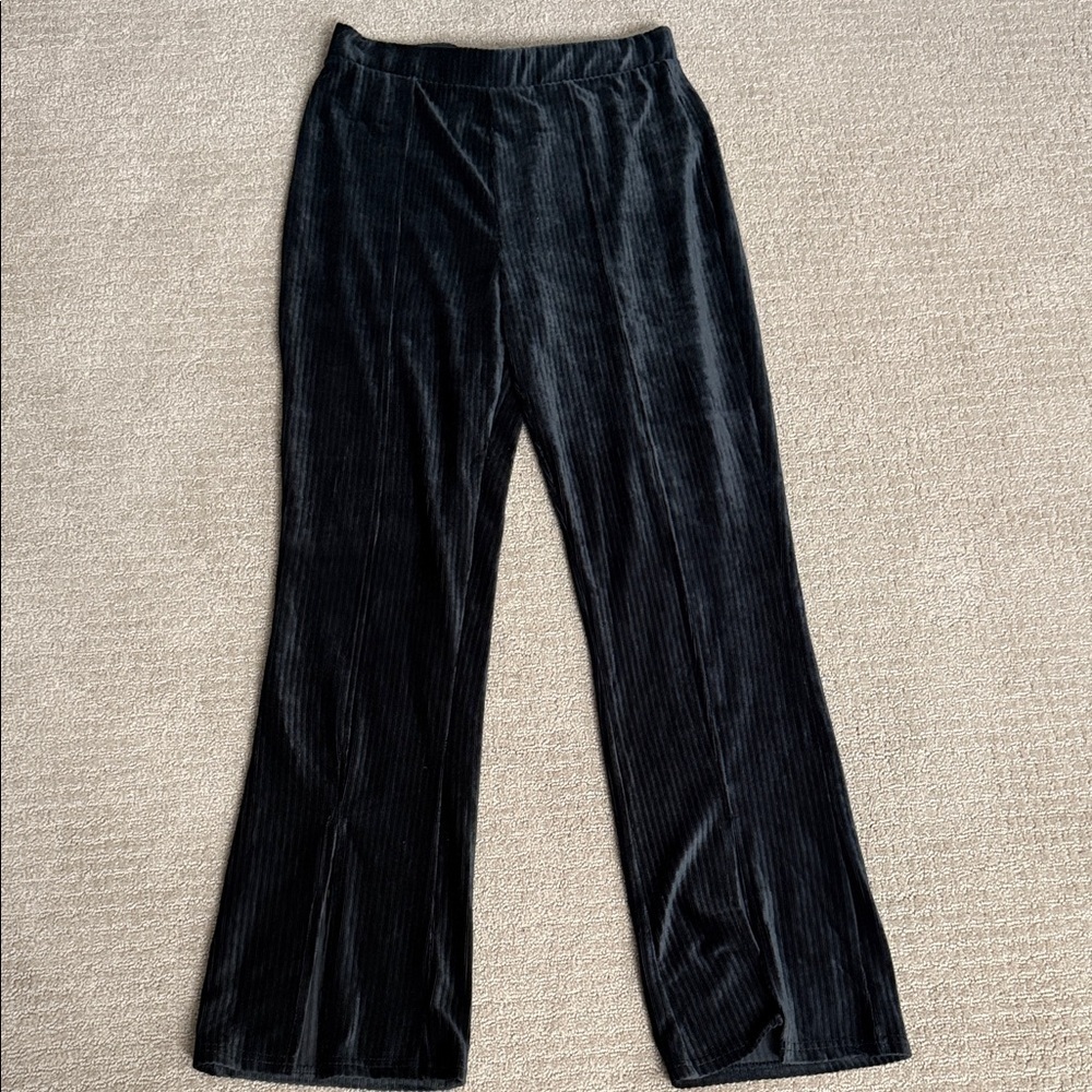 Derek Heart Black Velvet Wide Leg Pants